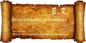 Breitenbach Kolumbusz névjegykártya